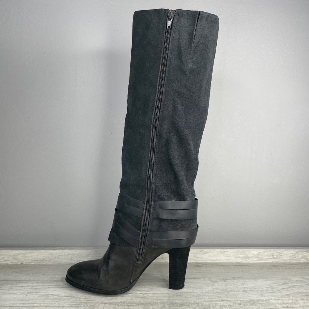 Like New! Carlos by Carlos Santana Mystery gray suede and leather boots size 8 - Picture 7 of 11